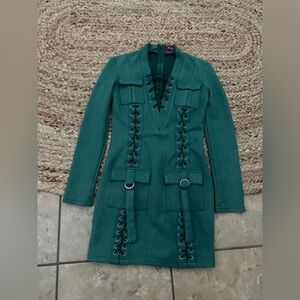 SUEDE LACE UP MINI DRESS